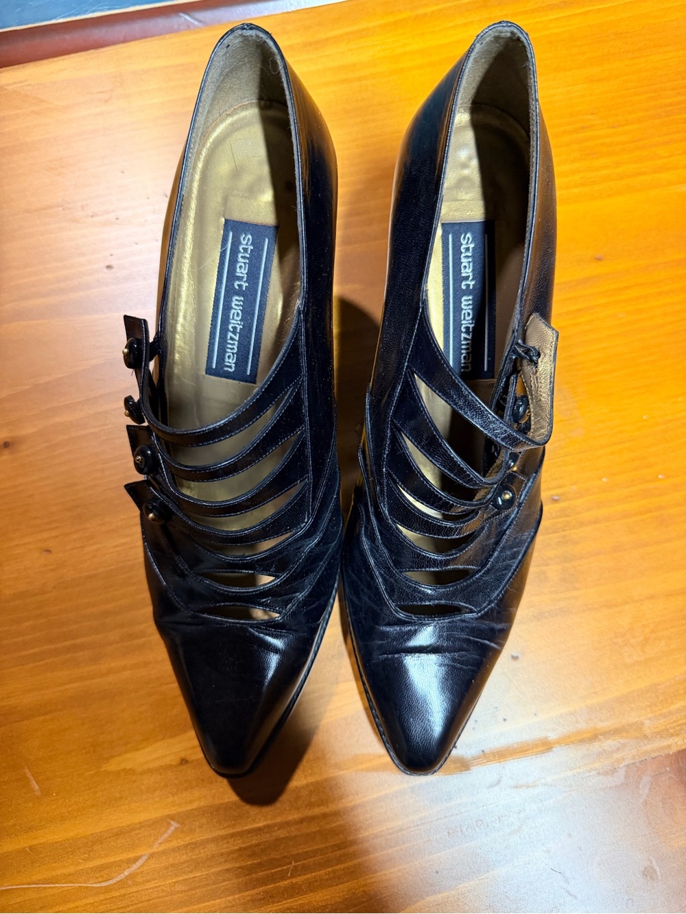 Vintage Stuart Weitzman Black Leather Heels Women’s Size 6B